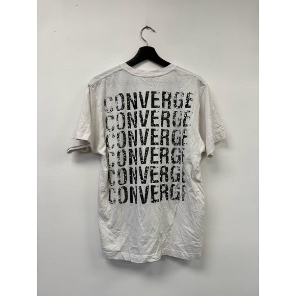 VTG Converge Shirt Mens Large White Skull Graphic Band Tee Hardcore Metal Anvil - Picture 3 of 5